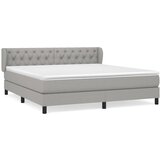 The Living Store Box spring postelja z vzmetnico svetlo siva 160x200 cm žamet - Box Spring Postelja, (21490469) | Shoptok.si