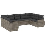  9-dijelni set vrtnih sofa od poliratana s jastucima sivi | shoptok.hr