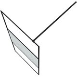 Pregrada za tuš crna 90 x 195 cm s napola mutnim staklom ESG | shoptok.hr
