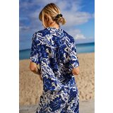 Marisse Blue Shirt With A Plant Motif | ePonuda.com
