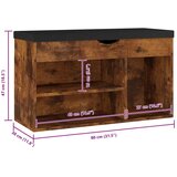  Klupa za cipele s jastukom boja hrasta 80 x 30 x 47 cm drvena | Eponuda.ba