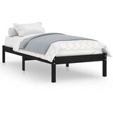 vidaXL Posteljni okvir črn iz trdne borovine 100x200 cm, (20648001) Cene