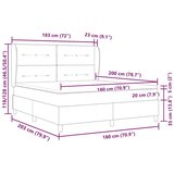 Box Posteljni okvir z vzmetnico - Krem 180x200 cm Tkanina, (22052194) | Shoptok.si