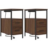  Noćni ormar 2 pcs Smeđi hrast 30 x 48 x 61 cm Konstruirano drvo | shoptok.hr