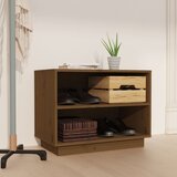 vidaXL omarica za čevlje medeno rjava 60x34x45 cm trdna borovina Cene