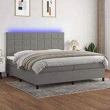  Box spring s madracem LED tamnosivi 200x200 cm tkanina | shoptok.hr
