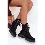 Boto Ankle Boots Workery With Jewelry Decoration Insulated Eco Suede Black Miryssa | Eponuda.ba