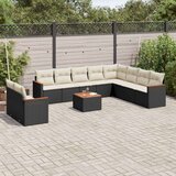  11-dijelni set vrtnih sofa od poliratana s jastucima crni Cijene