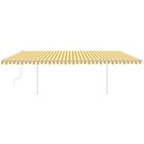  Tenda na ručno uvlačenje sa stupovima 6 x 3 5 m žuto-bijela | shoptok.hr