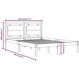  Okvir za krevet od masivne borovine bijeli 140 x 190 cm | shoptok.hr