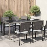  Vrtni stol sivi 190x90x75 cm od kaljenog stakla i poliratana | shoptok.hr