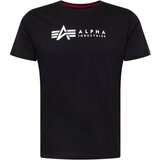 Alpha Industries Majica črna / bela | Shoptok.si