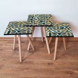Hanah home 3Shp274 - navy blue navy bluegold nesting table (3 pieces) | ePonuda.com