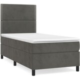 Box spring krevet s madracem tamnosivi 100x200 cm baršunasti | shoptok.hr
