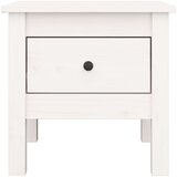 vidaXL Stranska mizica bela 40x40x39 cm trdna borovina | Shoptok.si