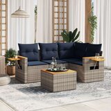 vidaXL 5-dijelni set vrtnih sofa od poliratana s jastucima sivi | shoptok.hr