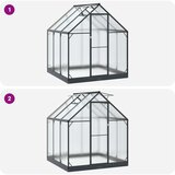  Rastlinjak v vrtu z vrati Antracit 183,5 x 183,5 x 207 cm, (5000288600) | Shoptok.si