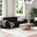  Dvodijelni set sofa s jastucima, crna tkanina | Eponuda.com