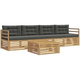  Set vanjskih sofa 5 kom. Bijela i antracit Čvrsto drvo akacije | Eponuda.com