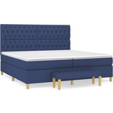 vidaXL Box spring postelja z vzmetnico moder 200x200 cm blago, (20761267) Cene