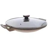 Tava granitna za wok sa poklopcem fi34cm 3228 bež