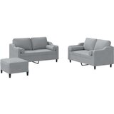  3-dijelni set sofa s jastucima svjetlosivi od tkanine | shoptok.hr