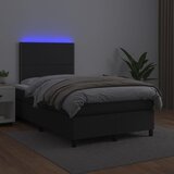  Krevet box spring s madracem LED crni 120x200cm od umjetne kože | shoptok.hr