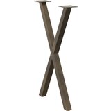  Noge za blagovaonski stol u obliku slova X, 2 kom, prirodni čelik, 57 x (72-73) cm, čelik Slike