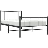  Metalni okvir kreveta uzglavlje i podnožje crni 100x200 cm | Eponuda.com