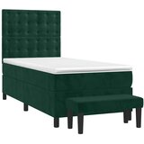 Box spring krevet s madracem tamnozeleni 90x200 cm baršunasti | shoptok.hr