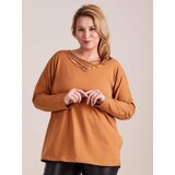 Yups Blouse with a braided neckline brown | ePonuda.com