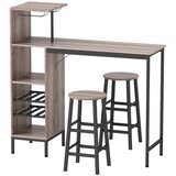 Nesta 3-delni barski set, s shranjevanjem, stojalom za vino in držali za kozarce, siv, za majhne prostore, (5000493615) Slike