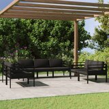 The Living Store Vrtna sedežna garnitura 7-delna z blazinami aluminij antracit - Vrtna Sedežna Garnitura, (21467696) | Shoptok.si