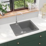 vidaXL enojno kuhinjsko pomivalno korito iz granita sivo | Shoptok.si