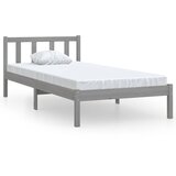  Okvir za krevet od masivne borovine sivi 90 x 200 cm | shoptok.hr