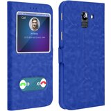 AVIZAR zašcitna torbica z dvojnim oknom, teksturiran ucinek - modra str. samsung galaxy J6, (20615681) | Shoptok.si