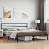 vidaXL Kovinski posteljni okvir z vzglavjem črn 193x203 cm | Shoptok.si