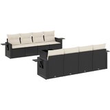 Maison Chic Seti vrtnega pohištva - Vrtna garnitura - Vrtni pohištvo set 9-delna z blazinami črn poli ratan, (21798648) | Shoptok.si