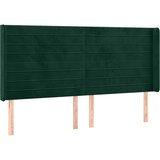  Uzglavlje s ušima tamnozeleno 183x16x118/128 cm baršunasto | shoptok.hr