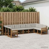  Set vanjskih sofa 10 kom. Prirodna i svjetlosiva Smeđa 363 x 187,5 x 73 cm | shoptok.hr