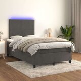  Box spring postelja z vzmetnico LED temno siva 120x200 cm žamet, (20725609) Cene
