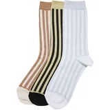 Urban Classics Accessoires Metallic Effect Stripe Socks 3-Pack black/whitesand/white