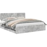  Krevetna konstrukcija s ladicama Betonsko Siva 200 x 200 cm | shoptok.hr