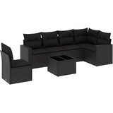  7-dijelni set vrtnih sofa od poliratana s jastucima crni | shoptok.hr