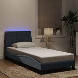 Maison Chic Posteljni okvir - Enojna postelja - Postelja za odrasle z LED lučkami temno siv 90x200 cm žamet, (21696038) | Shoptok.si