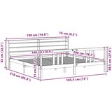 vidaXL Okvir kreveta s uzglavljem 180 x 200 cm masivna borovina | shoptok.hr