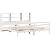 vidaXL Knjižna postelja brez vzmetnice bela 180x200 cm trdna borovina | Shoptok.si