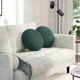  Jastučići za sjedenje 2 pcs Tamnozelena Ø 40 x 13 cm Baršun | shoptok.hr