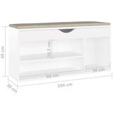 vidaXL klupa za cipele s jastukom bijela 104 x 30 x 49 cm od iverice | shoptok.hr