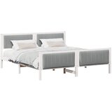  Okvir kreveta s uzglavljem Bijela i svijetlosiva 180 x 200 cm | Eponuda.com